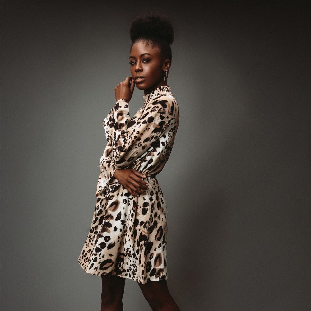 Leopard print asymmetrical dress from SHEIN.